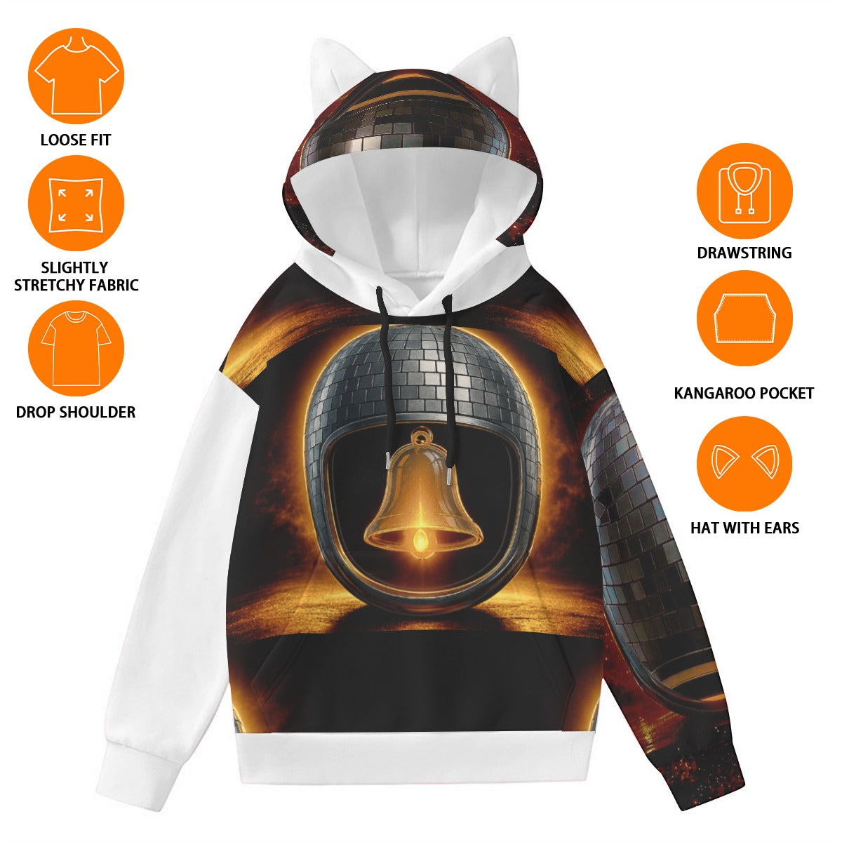 Bell Hoodie With Ears — Silver Bells