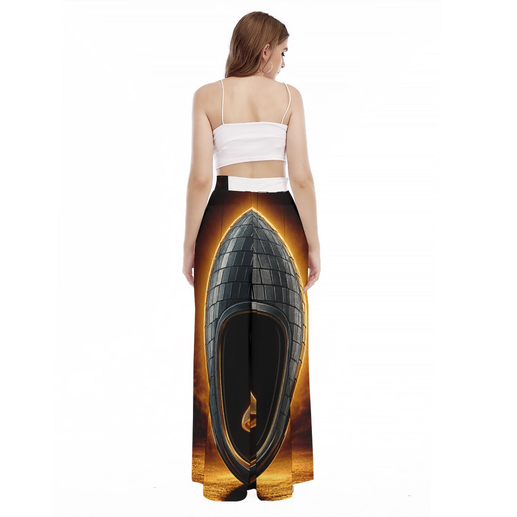 All-Over Print Women's High Waist Wide Leg Trousers