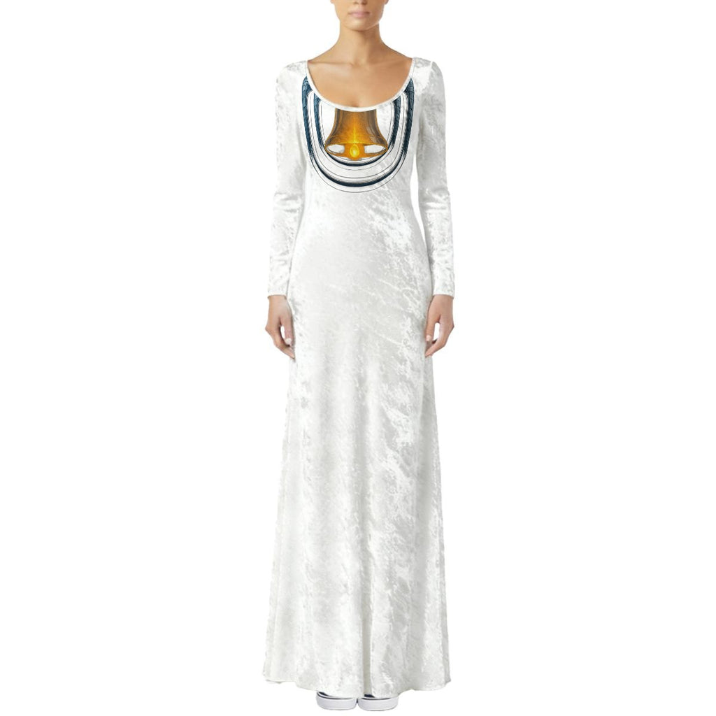 All-Over Print Women's Velvet Shine Maxi Dress — Silver Bells