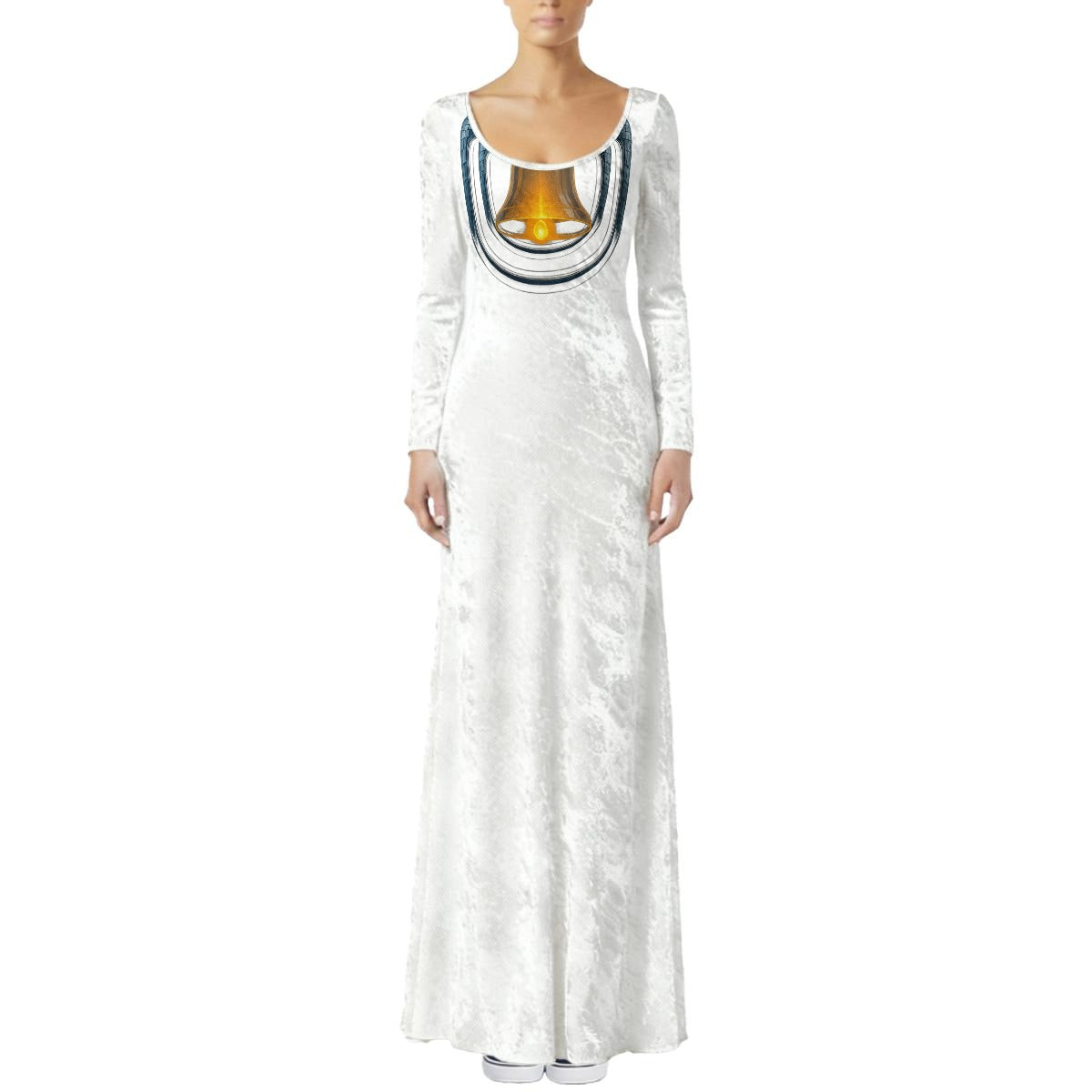 All-Over Print Women's Velvet Shine Maxi Dress — Silver Bells