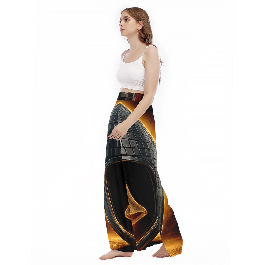 All-Over Print Women's High Waist Wide Leg Trousers