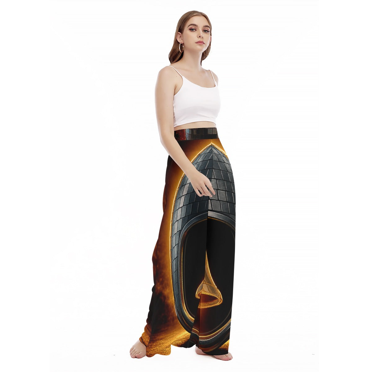 All-Over Print Women's High Waist Wide Leg Trousers