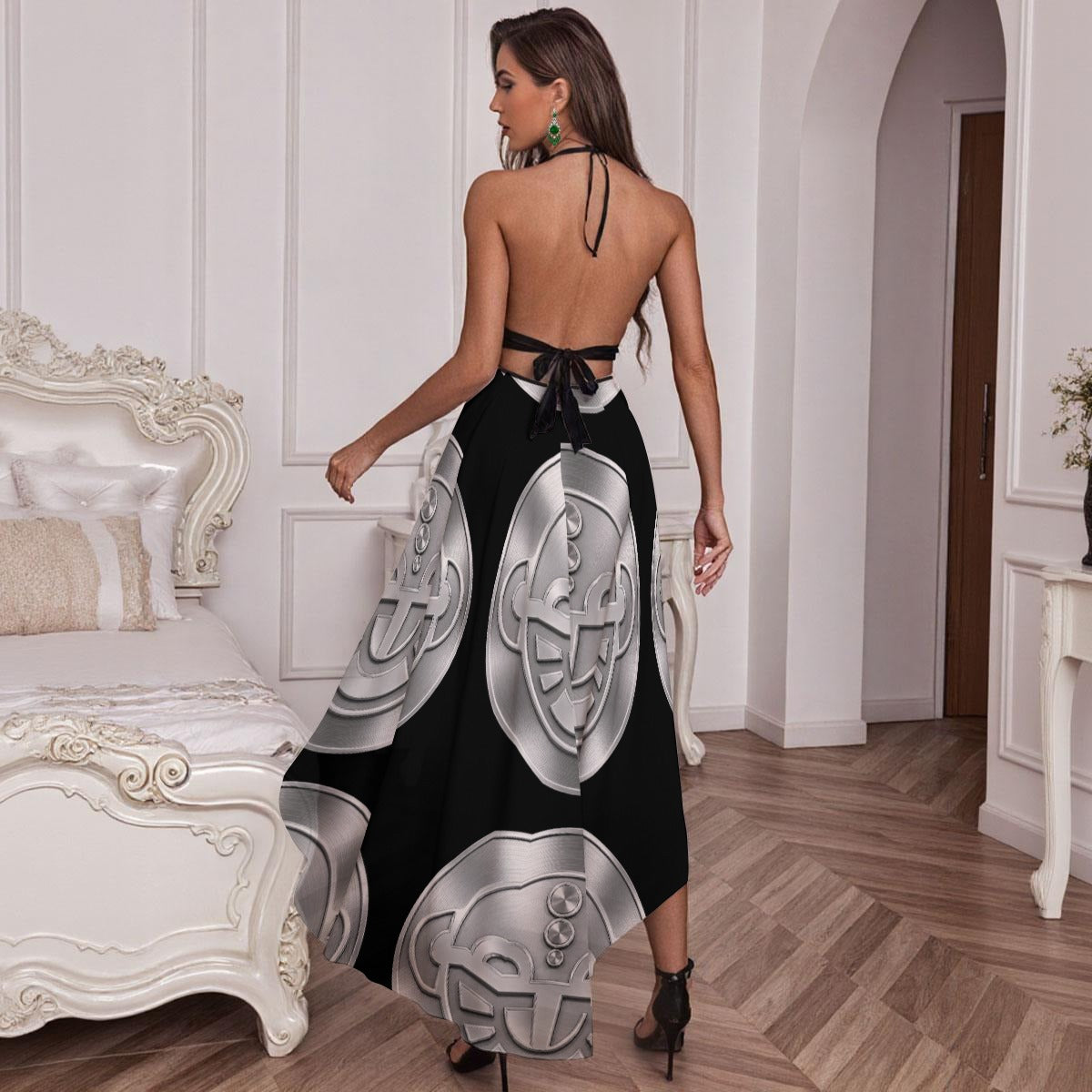 All-Over Print Women’s Elegant Mesh Lace Evening Dress