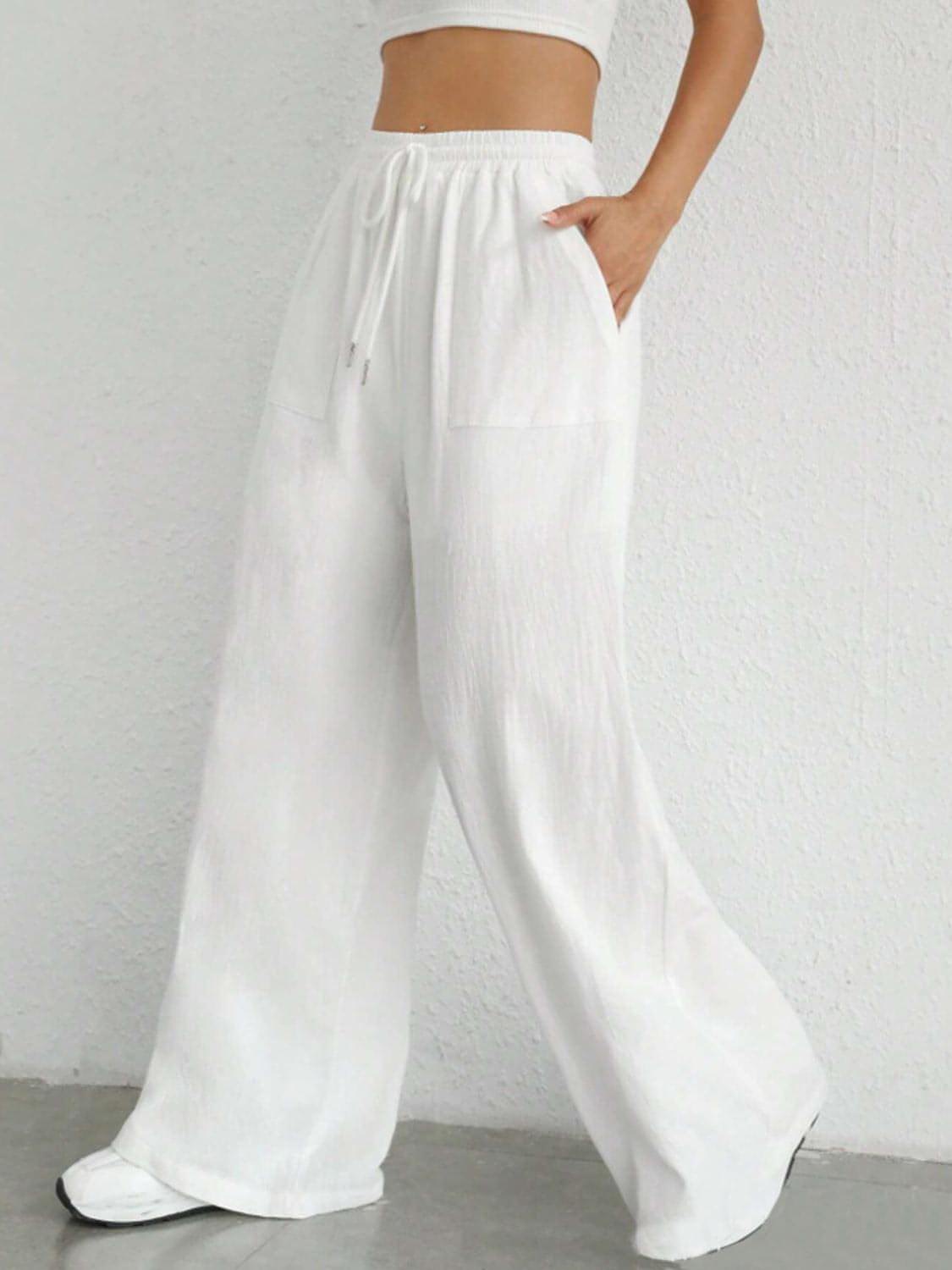 Bell Drawstring Wide Pants