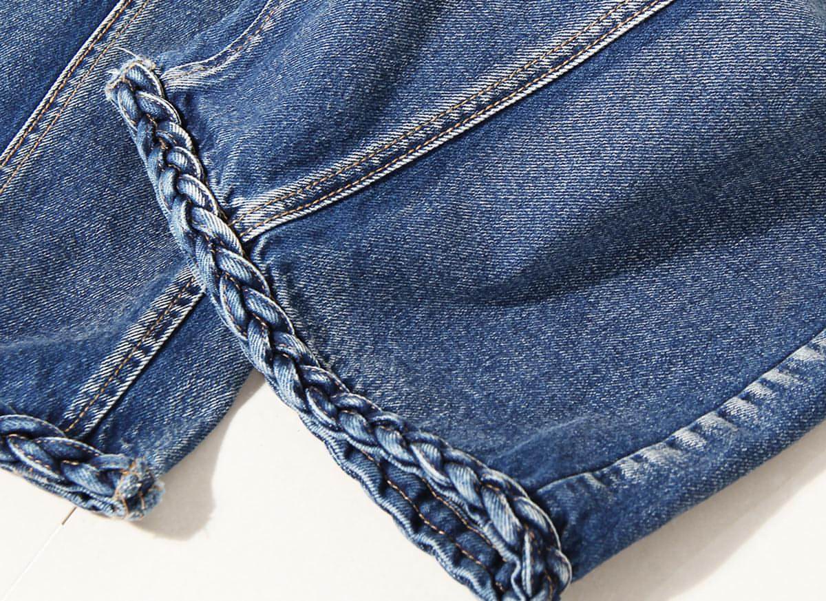Bell Bottom Braided Wide Jeans