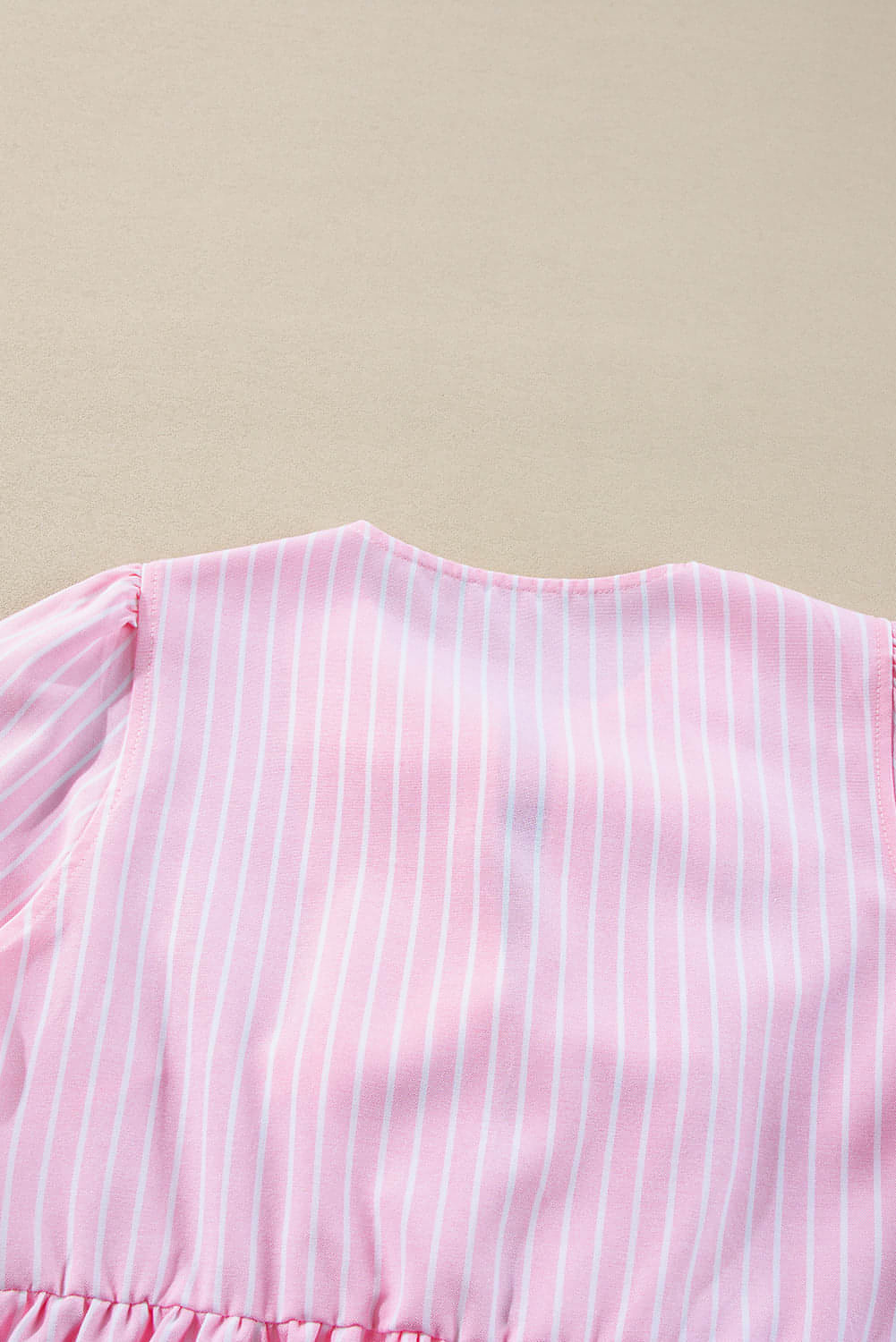 Bell Bow Top — Pink Stripe