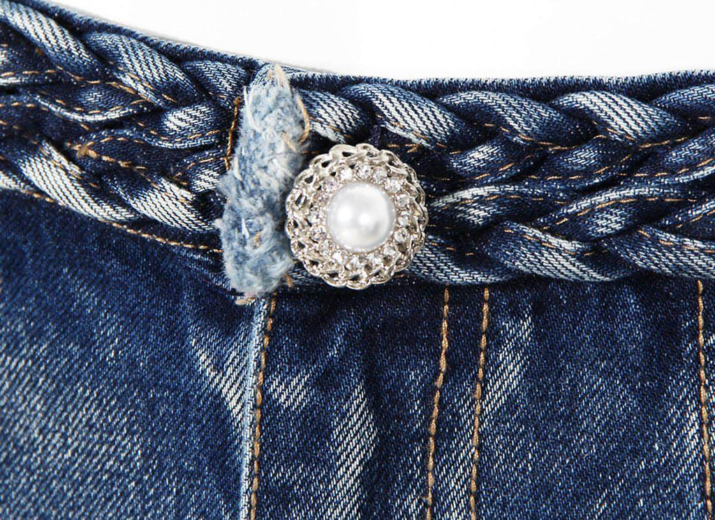 Bell Bottom Braided Wide Jeans